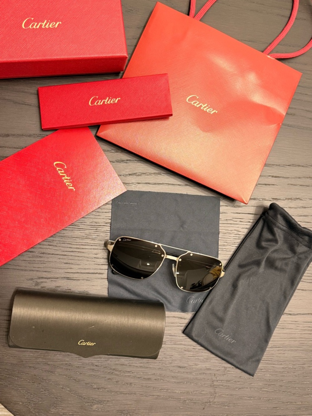 Cartier Men's Sunglasses SANTOS DE CARTIER SUNGLASSES platinum